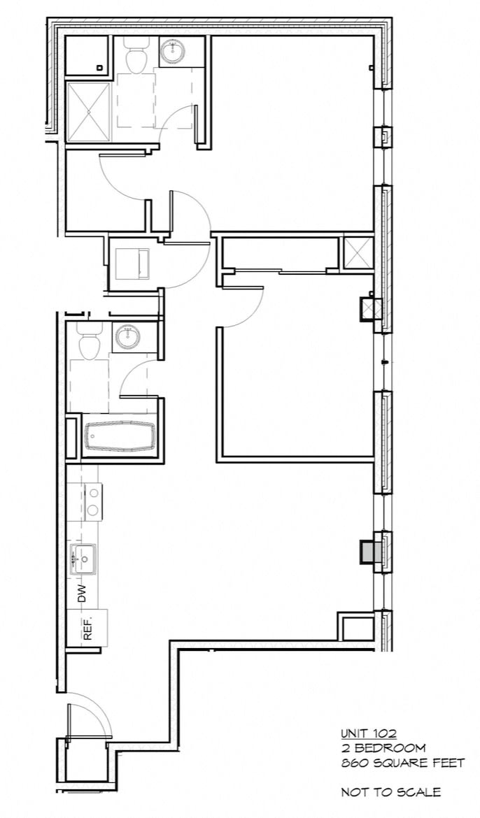 2 Bed 2 Bath 102